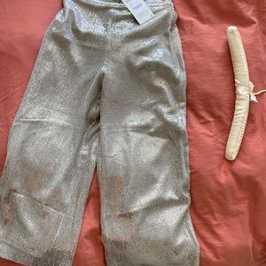 Zara cropped wide leg disco ball pant size XS